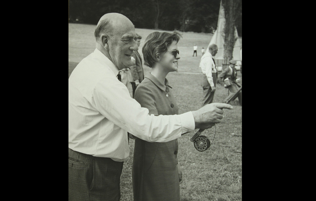 Caroline Lyell tries flycasting