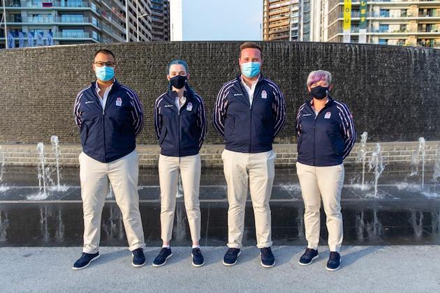 Team GB athletes in their kit 