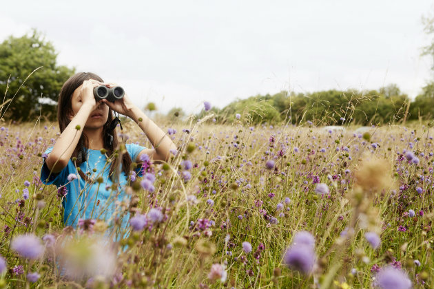 Girl birdwatching 