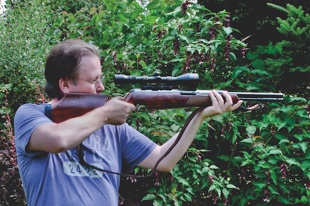 shooting an air rifle 