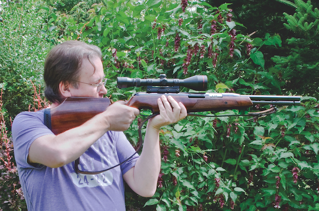 shooting an air rifle 