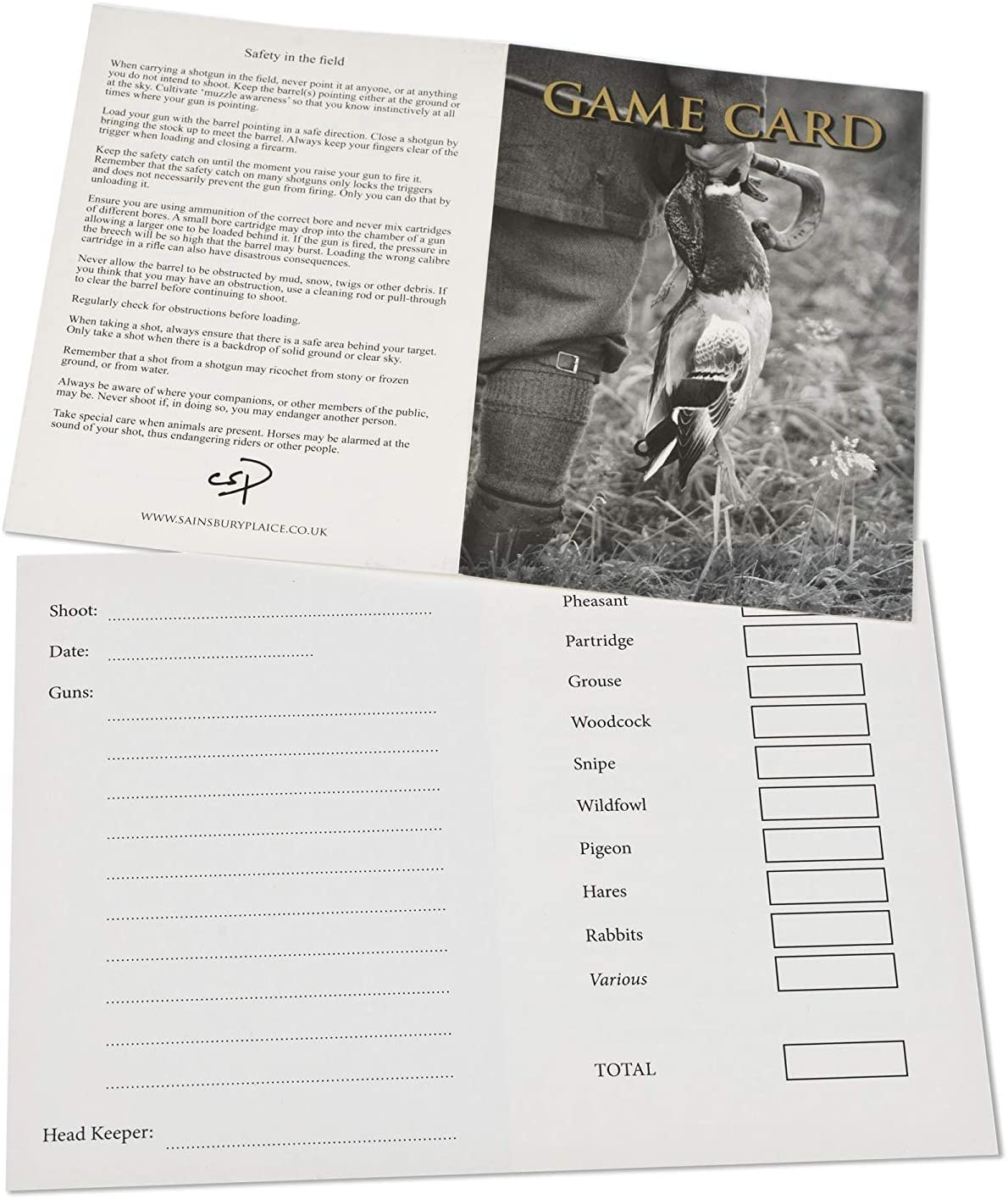Game shoot cards personalise your shoot 