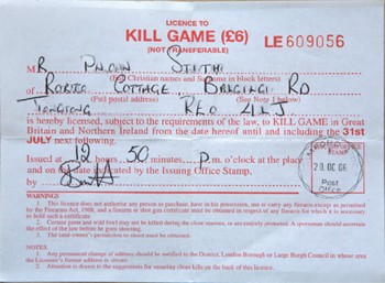 Do you need a game licence to validate insurance?