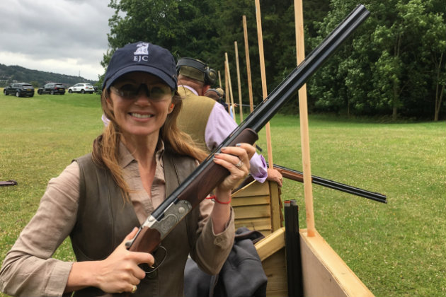 Geri Halliwell shoots clays for charity