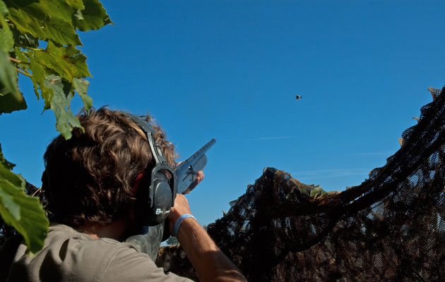 Shooting wearing ear defenders
