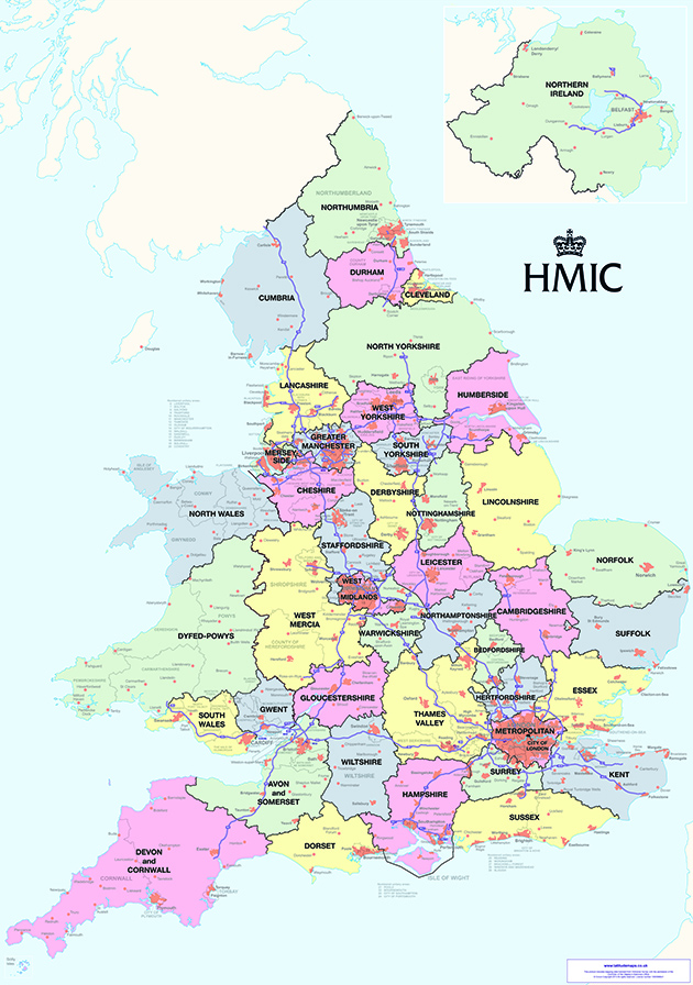 Map of UK police forces