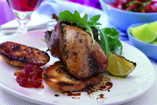 Lime flavoured roast partridge
