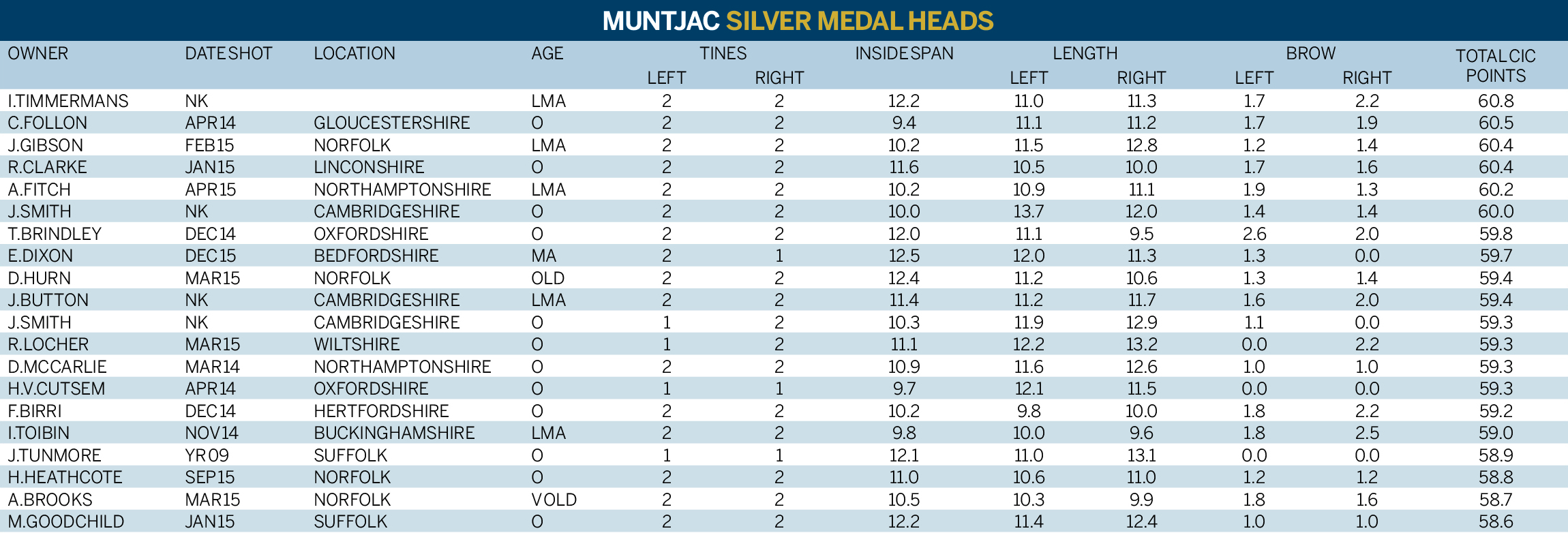 MUNTJAC-SILVER
