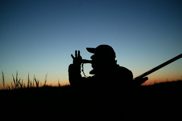 Man with duck call