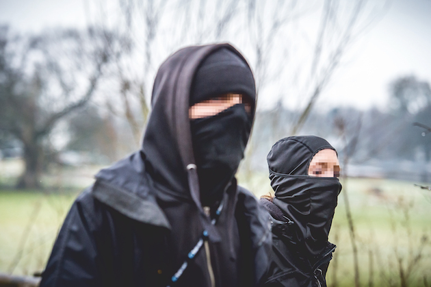 What do when faced with protestors on a shoot