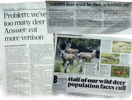 National newspapers print misleading deer cull figures