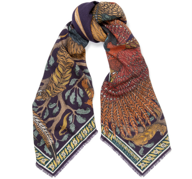Pheasant tree scarf by Serena Savage