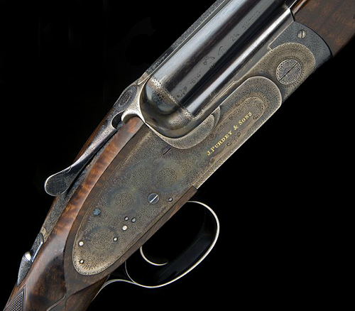 Purdey 20-bore shotgun with Margaret Thatcher engraving on sale