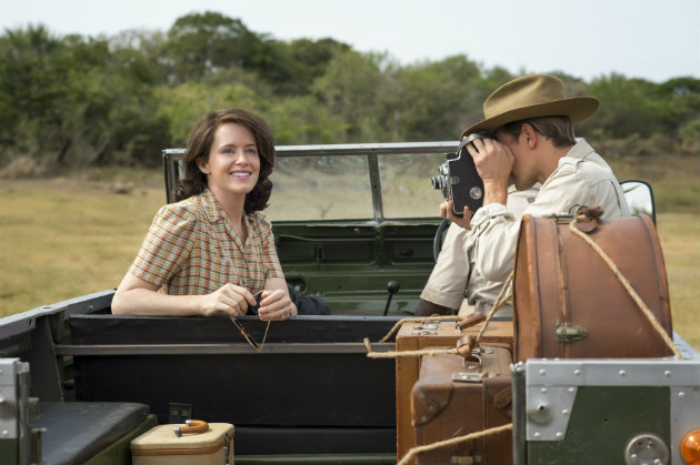 Claire Foy in Land Rover Defender 