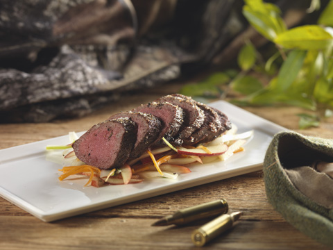 Game cookery recipe: Roe loin with apple and fennel slaw