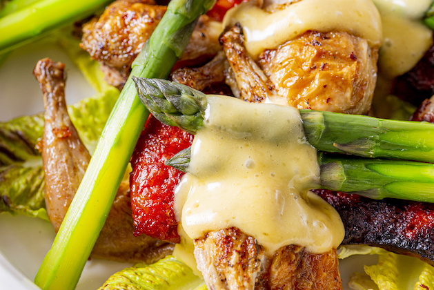 Recipe for quail with chorizo and aioli