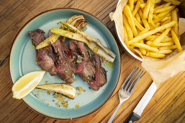 Venison involtini with roasted fennel