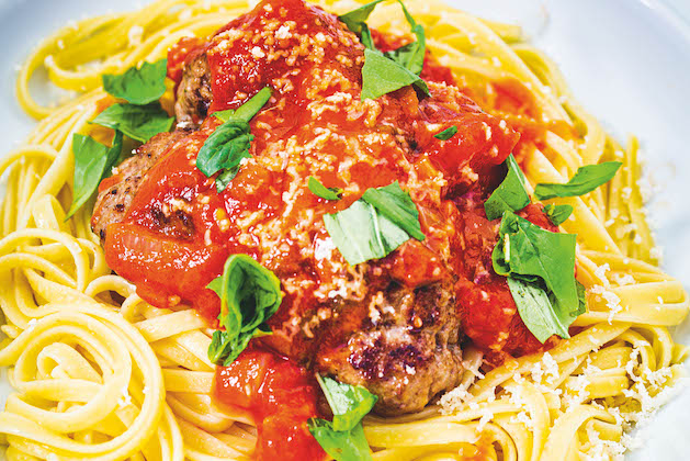 Venison meatballs and tagliatelle
