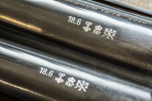 fleur-de-lys and CIP marks for steel shot in old shotguns 