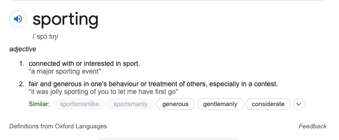 definition of sporting 