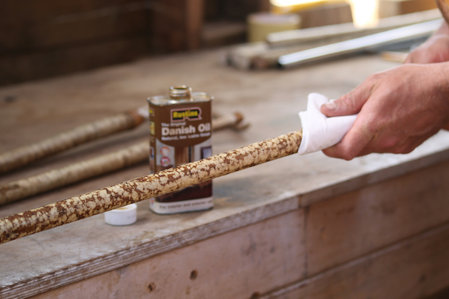 make an antler walking stick 