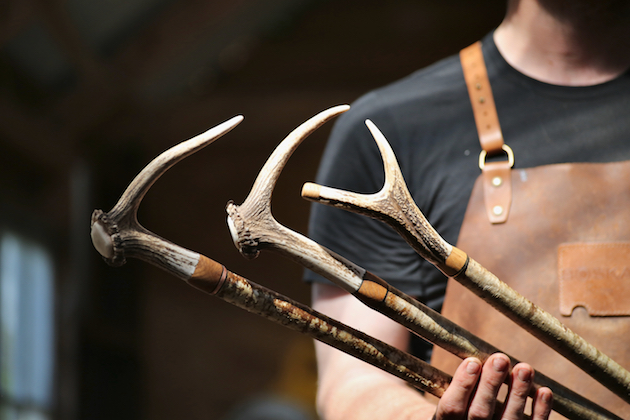how to make an antler walking stick