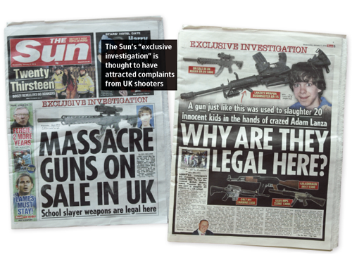The Sun newspaper prompts outrage from shooting community