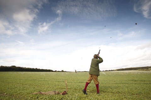Partridge shooting at Wimborne St. Giles in Dorset