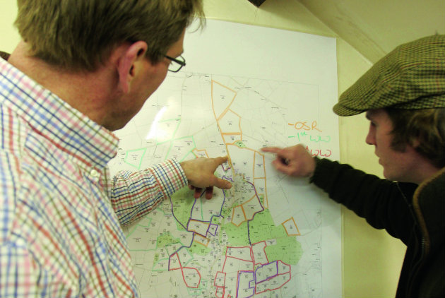 farmer looking at map 