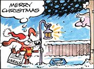 Dog sings christmas carols
