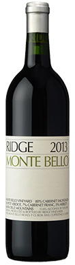 Ridge Vineyards, Santa Cruz Mountains, Monte Bello, 2013