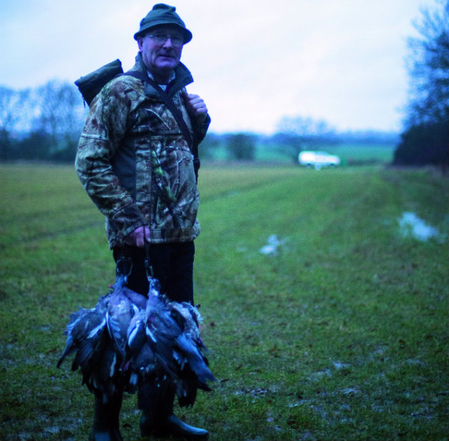 Man with pigeons 