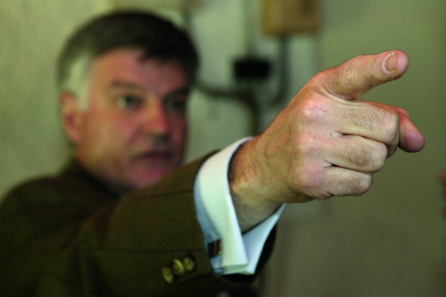 pointing a finger to check eye dominance 