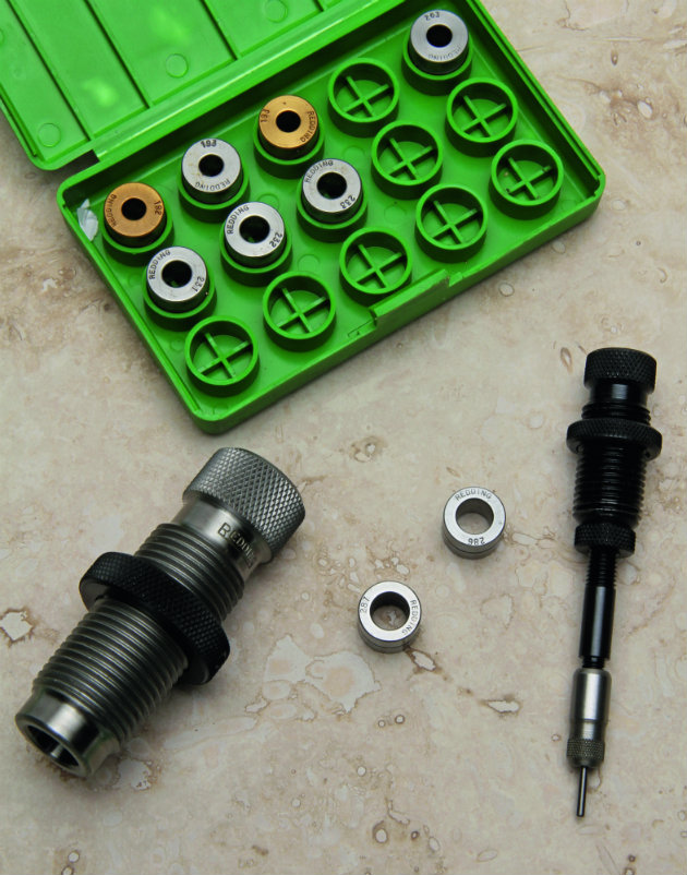 A neck sizing reloading die can be used to reduce a case neck diameter for a .22 centrefire 