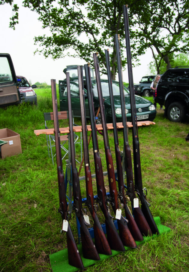 selection of flintlock guns 