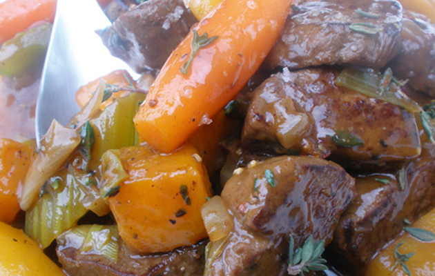 Slow cooked venison casserole