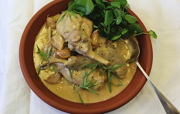 Wild rabbit slow cooked* with rosemary, olive oil and garlic