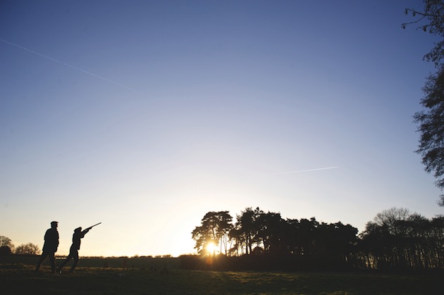 woman with shotgun in field