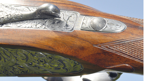 ></noscript></img><br />
<br />
The ejector work, similarly, is all built to the Southgate over-centre pattern, which is the preference of most gunmakers because of its simplicity and reliability. <br />
<br />
This design of gun works and although it was perfected by about 1900 it has been subtly improved since, not least in the manner in which major components are made by techniques such as spark erosion. <br />
<br />
William & Son guns still have a great deal of handwork in them though, with 1,000 man hours going into every gun.<br />
<br />
The stock is classic English with a straight, oval grip, though you can have whatever you fancy. <br />
<br />
It is quite long on the test gun at 15½” since it was built for the shelf, and having longer dimensions allows for easy modification. <br />
<br />
The drop is a classic 1½” at the front of the comb relative to the rib axis and 2″ at the rear. <br />
<br />
There is a full splinter fore-end, which is deep enough to be useful, and the wood overall is excellent, being dense, well chequered and oil finished. <br />
<br />
<em><strong>SHOOTING IMPRESSIONS</strong></em><br />
Though relatively rare, 16-bores have a dedicated band of enthusiasts – and I am one of them. <br />
<br />
I own a 16-bore Holland & Holland hammer gun and a non-ejector Lang best boxlock with 30″ barrels. <br />
<br />
The old norm was for a 15/16 oz load, but today I tend to use a lot of Lyalvale Express 1oz cartridges. <br />
<br />
I used to especially enjoy bringing my 16-bore guns out when the British Side-by-Side Championship was held at Broomhills, and scooped six or seven cups with my old hammer gun. <br />
<br />
I have also used it for partridge and pheasant shooting, and 16-bores are well-suited to both walked-up and driven grouse too. <br />
<br />
The 16-bore used to be considered an old man?s gun, but now, like the 28-bore, it has become an enthusiast?s tool. <br />
<br />
This was a lovely little gun to use. At 6lbs 4oz its weight is ideal, and it shot crisply, with super trigger pulls and excellent pointing qualities. <br />
<br />
Its tight chokes, meanwhile, meant the clay birds were absolutely minced. <br />
<br />
I would not be inclined to take it out too much either; half and three-quarter would suit me fine.<br />
</p>
<h3>William & Son 16-bore shotgun</h3>
<p><strong>Price on application</strong><br />
<br />
www.wiliamandson.com<br />
</p>
<h2><a href=