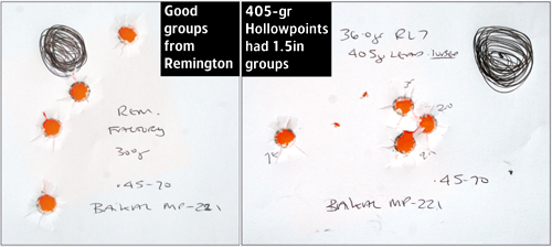 Baikal double rifle bullet groups 