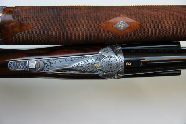 Foliate engraving on Rizzini Ribless 20-bore 