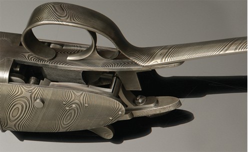 Purdey Damascus Steel shotgun trigger.