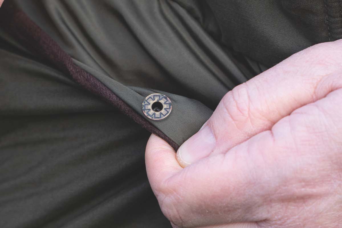 Press studs on coat