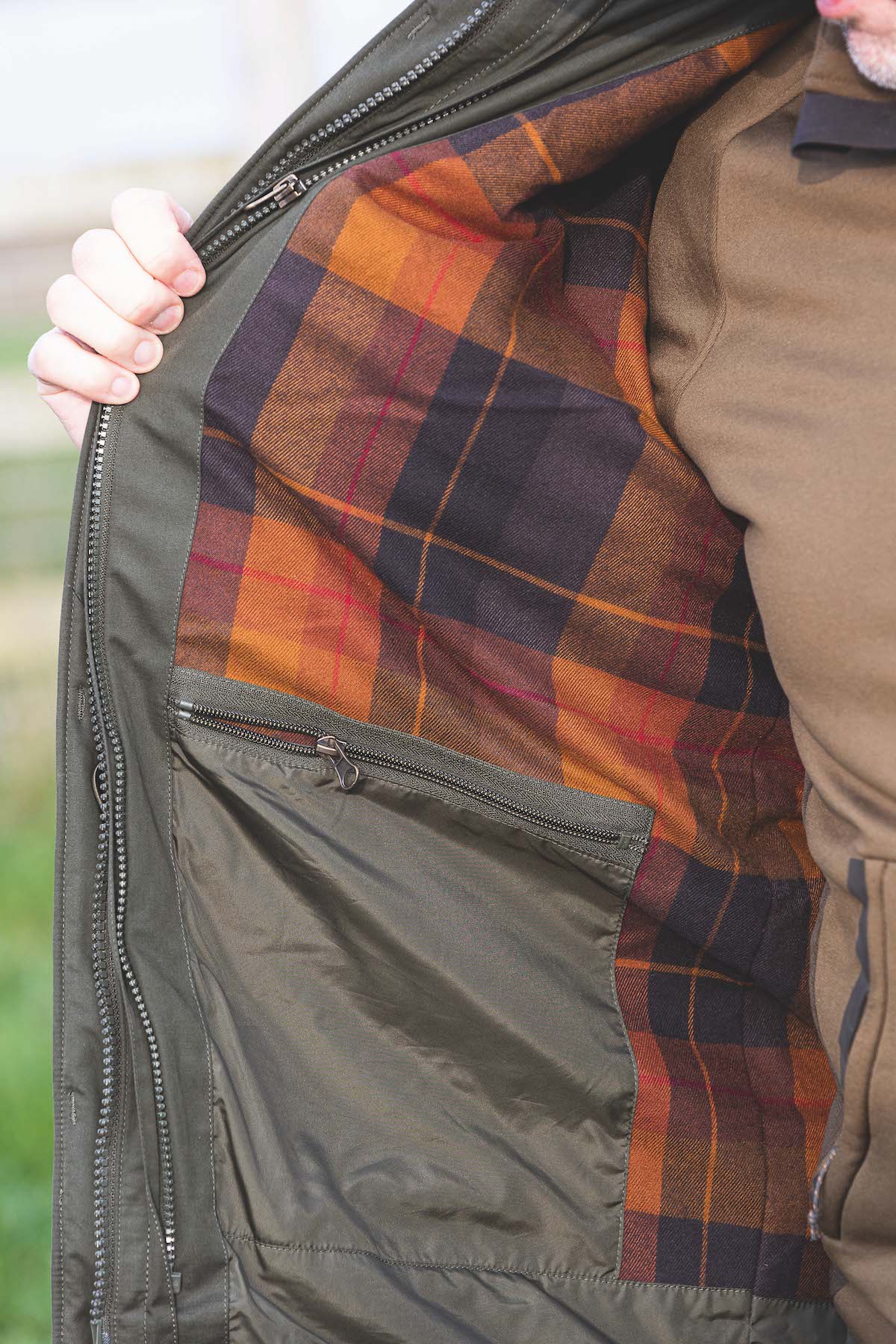 Tartan coat lining