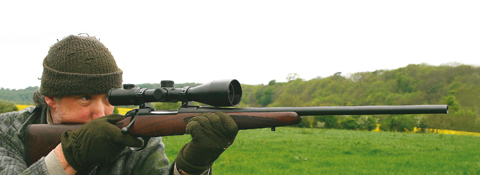 Sako Hunter rifle in use.