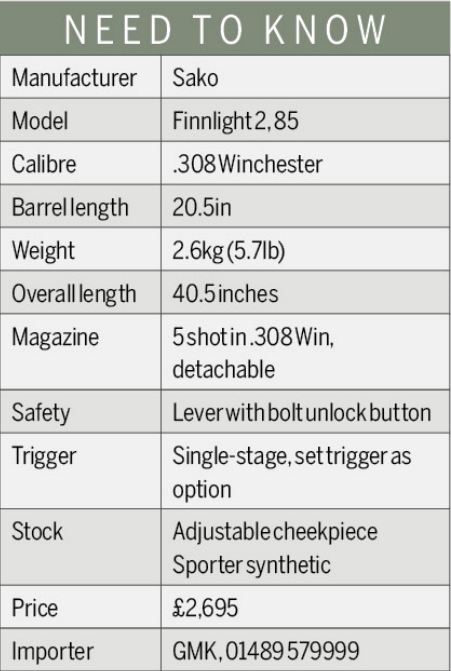 Sako Finnlight 2 specs 