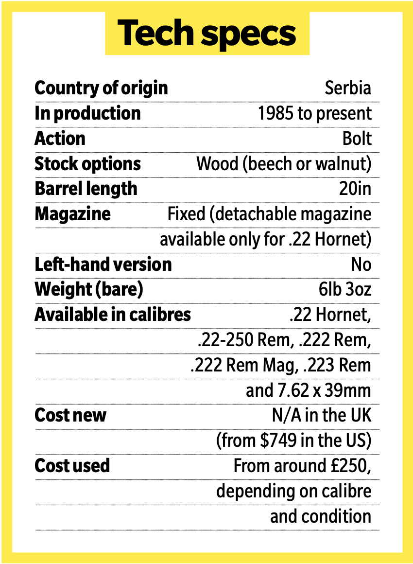 Zastava M85 tech specs 