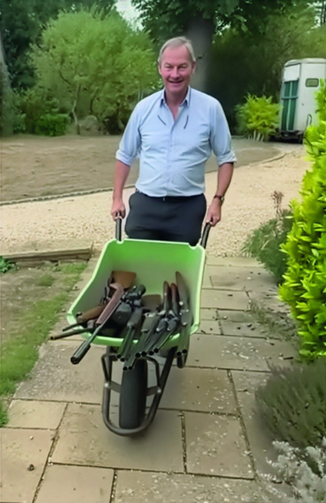 Rupert Lowe receives his guns