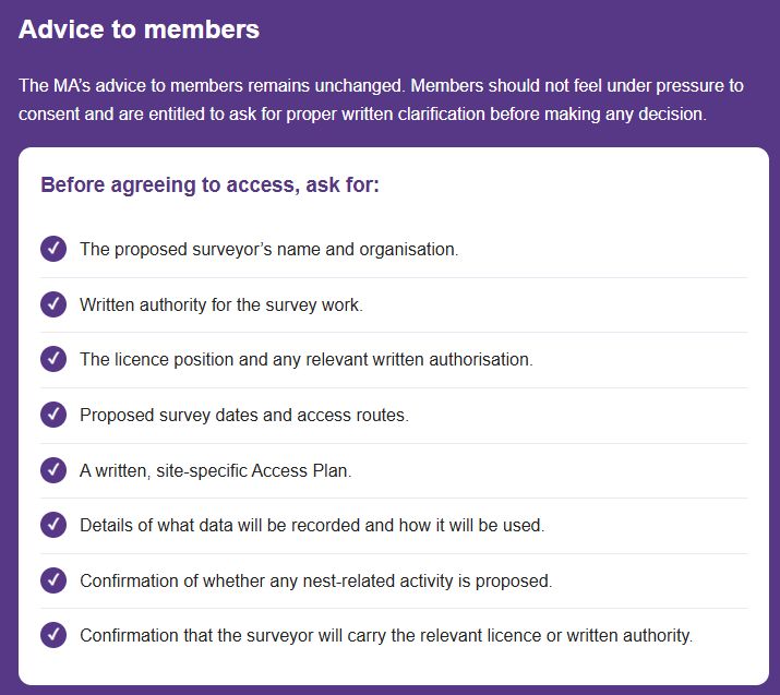 Advice to MA members