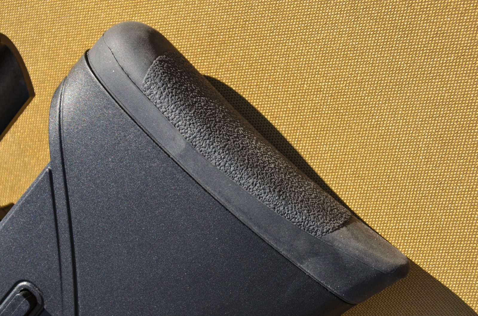 Rubber butt pad on the EB Arms Agincourt Synthetic synthetic stock